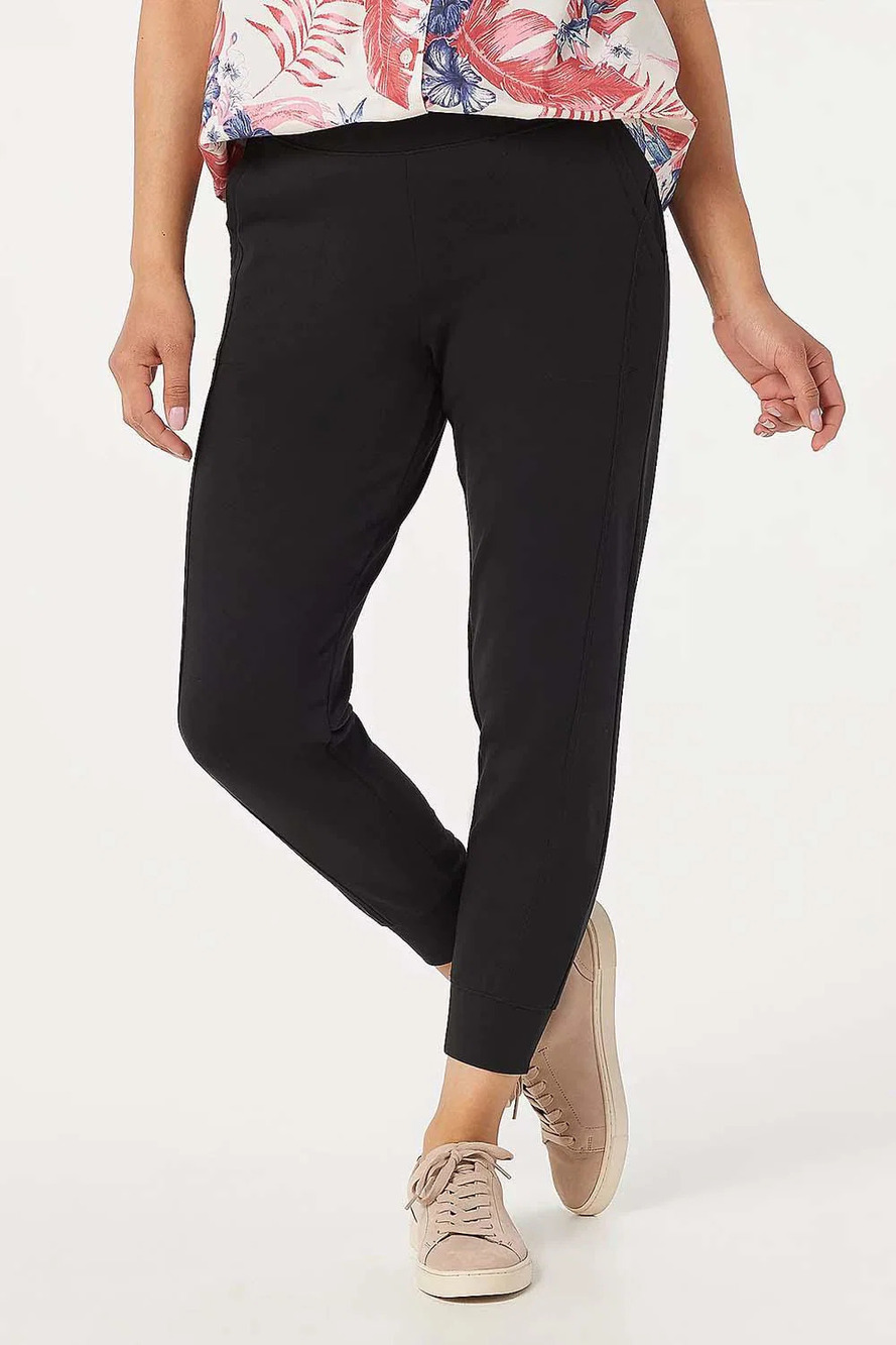Denim & Co. Active French Terry Joggers Black - Regular